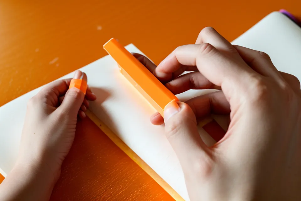 Stabilo orange qui raye une mention de télétravail sur un CV papier, pendant une séance de rédaction de CV