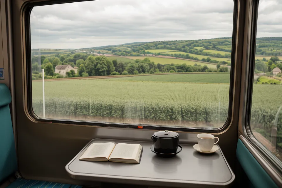Vue depuis un train régional entre Angers et Nantes, pendant une recherche d'emploi avec option télétravail