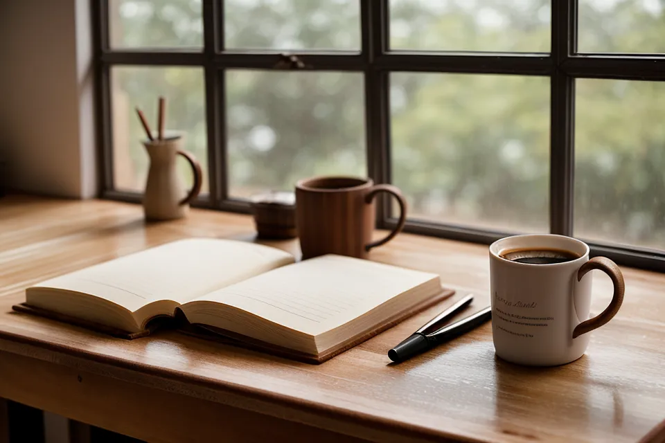 CV annoté au stylo rouge pendant la rédaction, tasse de café froid à côté, en pleine recherche d'emploi après un chômage de longue durée